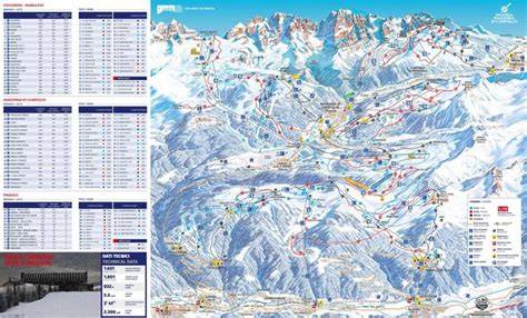 Mappa del comprensorio sciistico di Madonna di Campiglio con indicazione della posizione dei noleggi Olimpionico Sport