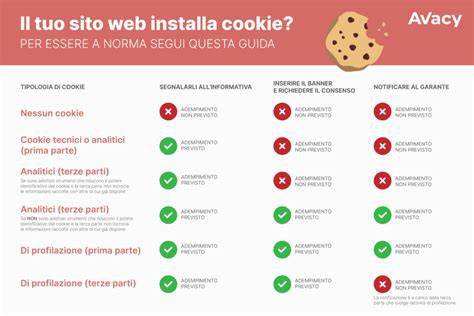 Schema sull'utilizzo dei cookie nei siti web