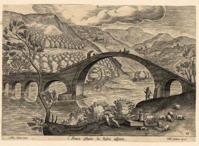 Illustrazione storica del ponte o della prima cappella di Lourdes a Lasa