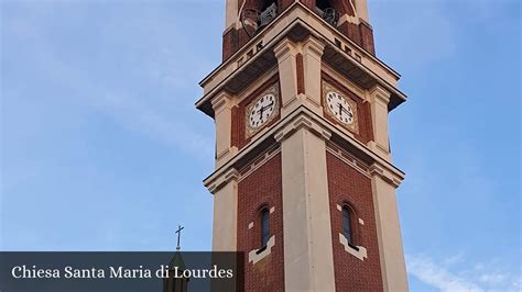 Dettaglio della facciata della Chiesa di Santa Maria di Lourdes a Lasa con la grotta e le vetrate