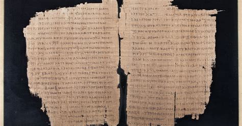 Foto di un frammento del Papiro di Chester Beatty o altro papiro evangelico antico