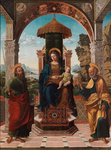 Dettaglio delle sfingi e degli elementi decorativi nel trono della Madonna di Francesco Bassano