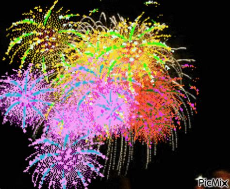 Gif animata buon onomastico Ernesto con fuochi d'artificio