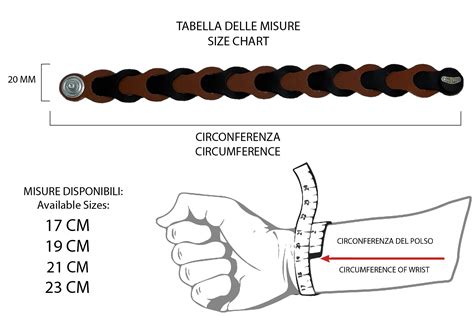 Infografica che mostra le opzioni di regolazione della misura di un bracciale