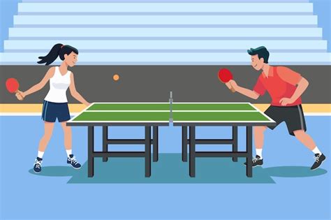 Campo da ping pong con persone che giocano e un allenatore che impartisce istruzioni