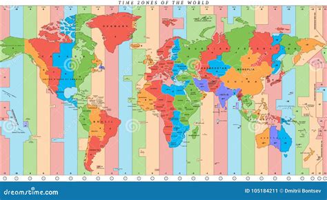 Mappa del mondo con le diverse fasce orarie evidenziate per la sincronizzazione dell'adorazione