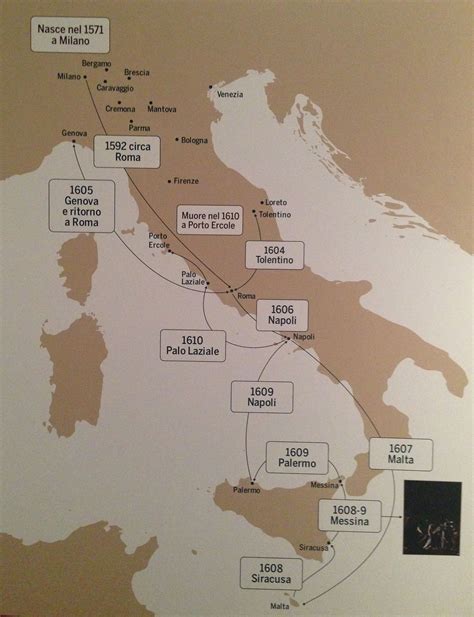 Mappa dei viaggi di Bartolomeo Cavalcanti in Italia e Francia