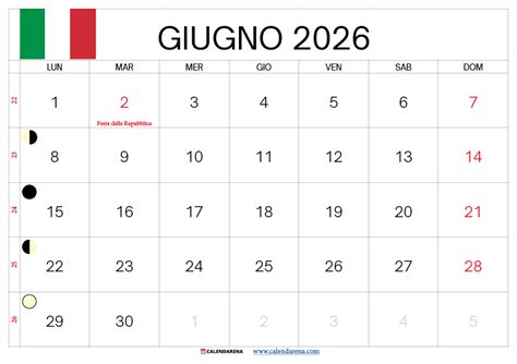 Tabella calendario di Giugno 2005 con numeri di settimana