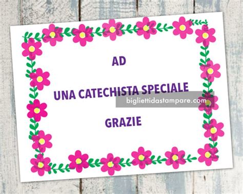 Biglietto di ringraziamento fai-da-te per catechista con design personalizzato
