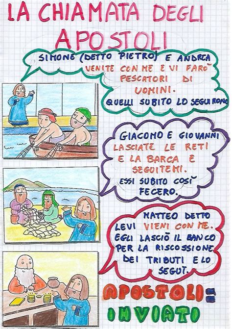 disegni colorati per bambini sulla chiamata dei discepoli
