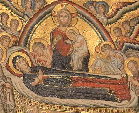 Schema che illustra la Dormizione e l'Assunzione di Maria