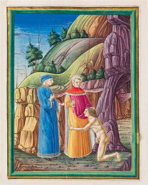 illustrazione artistica di Dante e Sordello nell'Antipurgatorio