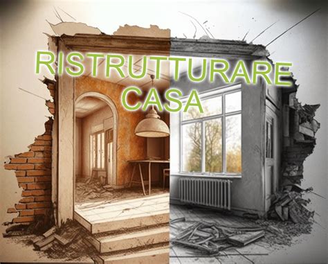 Illustrazione che mostra il processo di recupero e ristrutturazione di una casa