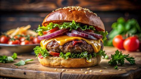 Foto di piatti street food gourmet: hamburger, tacos e hot dog