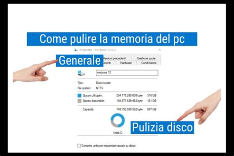 screenshot della finestra delle proprietà del disco con l'opzione