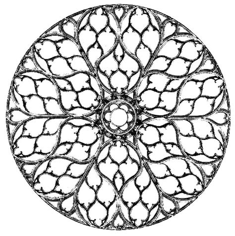 Disegno di un rosone stilizzato che emana raggi di luce, con un fiore che sboccia al centro.