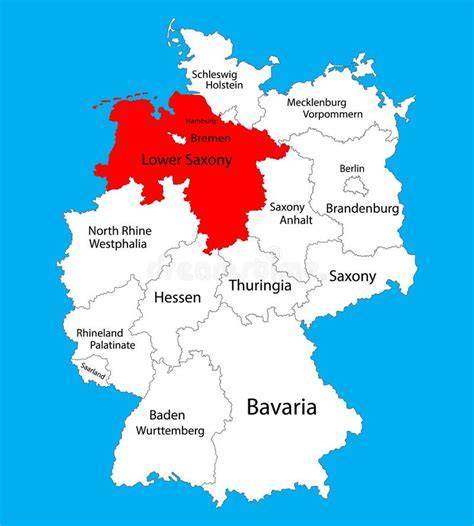 Mappa geografica della Diocesi di Hildesheim all'interno della Bassa Sassonia