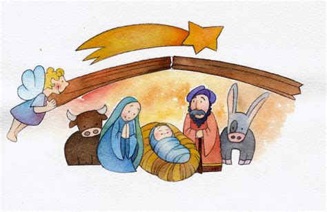 Bambini in costume tradizionale che rappresentano la natività