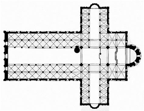 Schema della pianta a croce della Cattedrale di Santa Maria Assunta