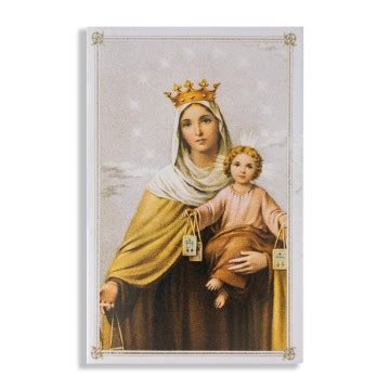 Immagine moderna della Madonna del Carmelo con Gesù Bambino e lo Scapolare