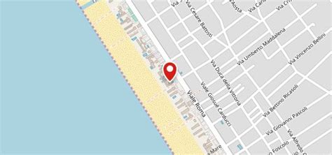 Mappa di Marina di Pietrasanta che mostra la posizione dell'hotel vicino alla spiaggia