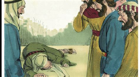 illustrazione di Anania e Saffira davanti agli apostoli