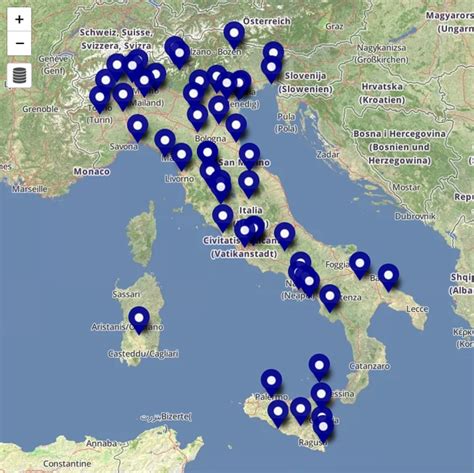 Mappa interattiva dei principali luoghi di spettacolo a Modena e dintorni