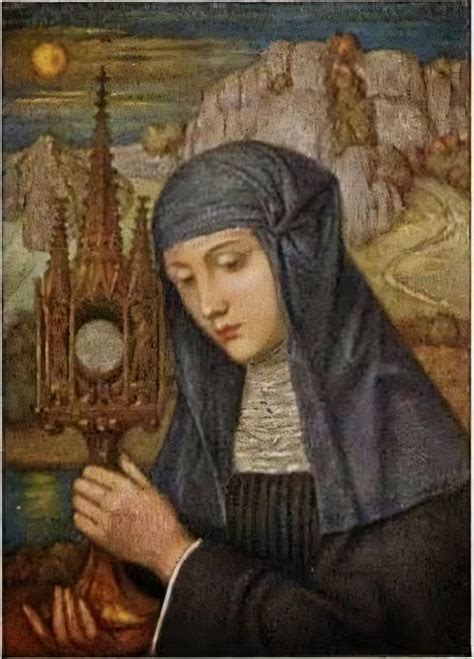 illustrazione di Santa Giuliana di Cornillon con visione della luna