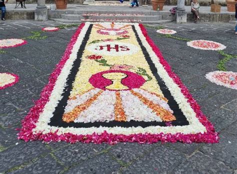 tappeto di fiori e segatura per il Corpus Domini