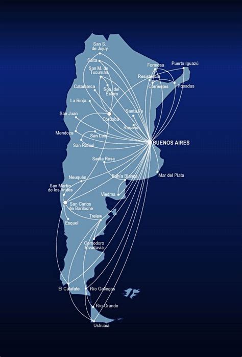 Mappa degli aeroporti di Buenos Aires e Rosario