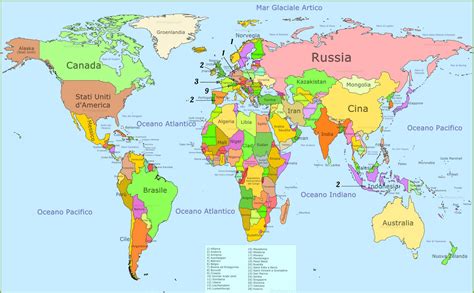 Mappa del mondo che evidenzia i paesi di origine dei principali cardinali papabili.