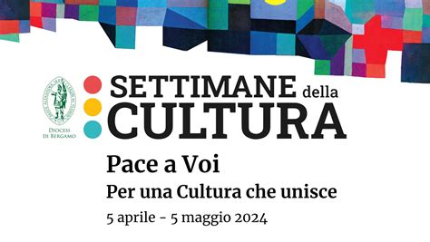 Locandina stilizzata per le Settimane della Cultura di Bergamo con immagini di arte e musica