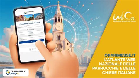Infografica: funzionalità del portale Orarimesse.it con mappa interattiva delle chiese