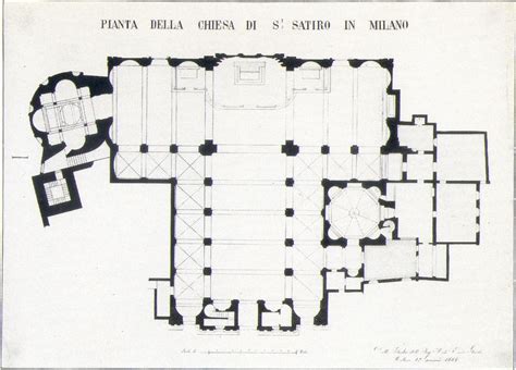 Pianta della Chiesa di Santa Maria presso San Satiro con evidenziato il finto coro