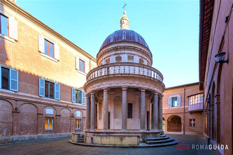 Tempietto di San Pietro in Montorio con focus sulle colonne e la cupola