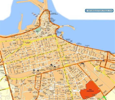 Mappa della città di Bari con evidenziate zone per servizi medici