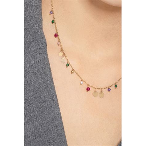 Collana nascita con charms e pietre preziose