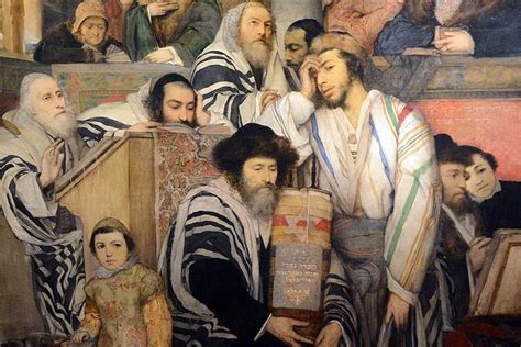Maurycy Gottlieb, Ebrei in preghiera nella sinagoga durante Yom Kippur, 1878