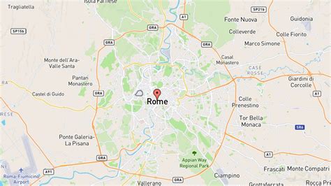 Mappa di Roma che evidenzia la posizione della sede storica del Bambino Gesù, dell'ex complesso Forlanini e l'area di Monteverde.