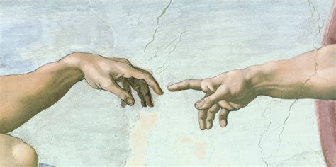 Michelangelo Creazione di Adamo dettaglio