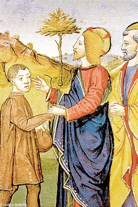 illustrazione del giovane ricco che si allontana rattristato da Gesù