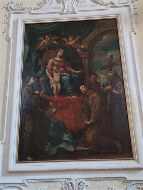 Dettaglio del quadro della Madonna degli Angeli: i santi francescani