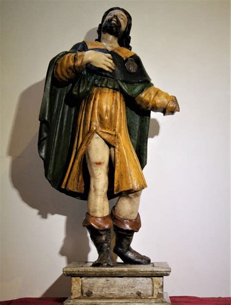 Statua lignea di San Rocco durante la processione a Villa Santo Stefano