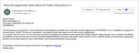 Esempio di messaggio