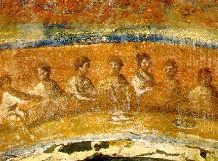 illustrazione della fractio panis durante l'ultima cena o a Emmaus