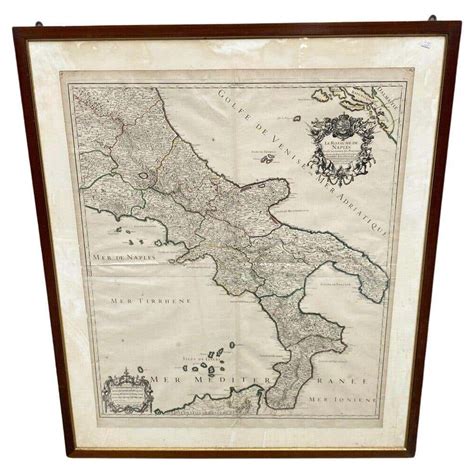 Antica mappa del Regno di Napoli o della Campania con evidenziate le divisioni amministrative o ecclesiastiche.
