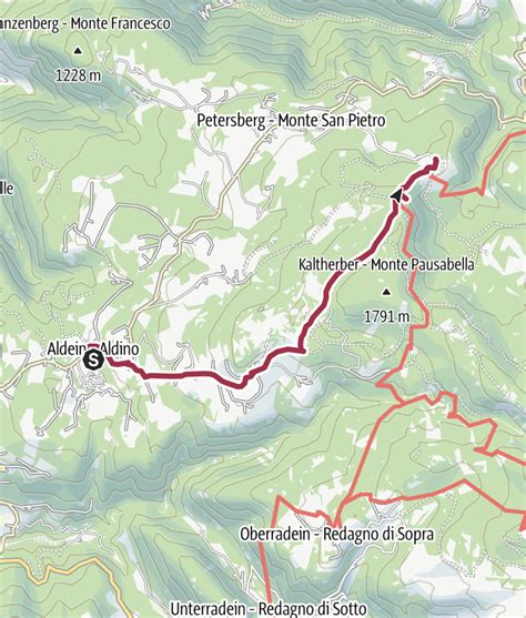 Mappa sentieri per Santuario Pietralba