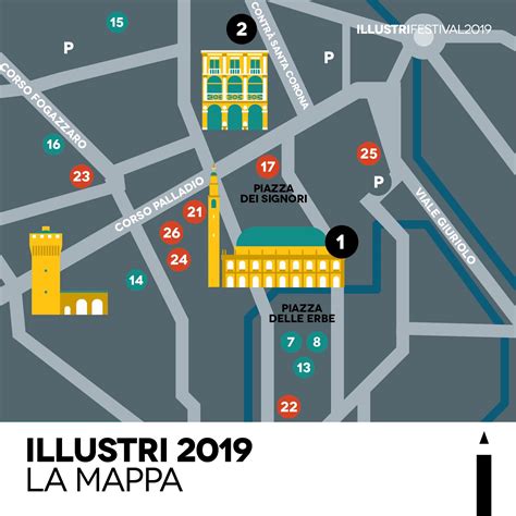 Una mappa stilizzata che illustri i diversi luoghi del Festival Biblico all'interno della città.