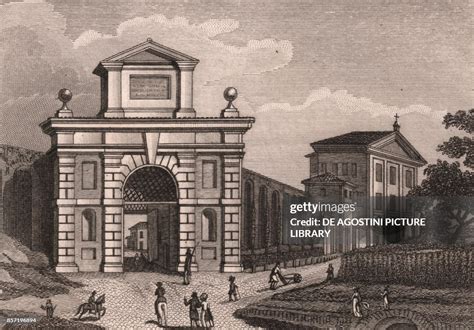 Antica incisione della Porta di San Mattia o Porta Sant'Isaia