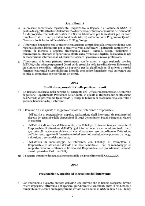 Schema che illustra le finalità generali di una convenzione